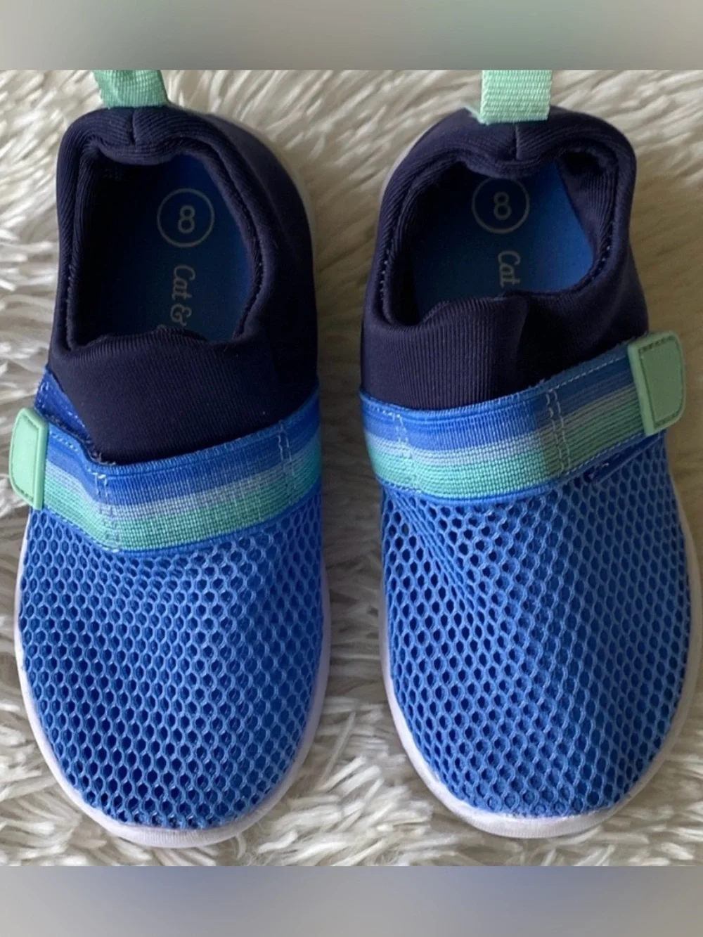 Cat & Jack Kids Blue Mesh Water Shoe with Mint Strap Accent